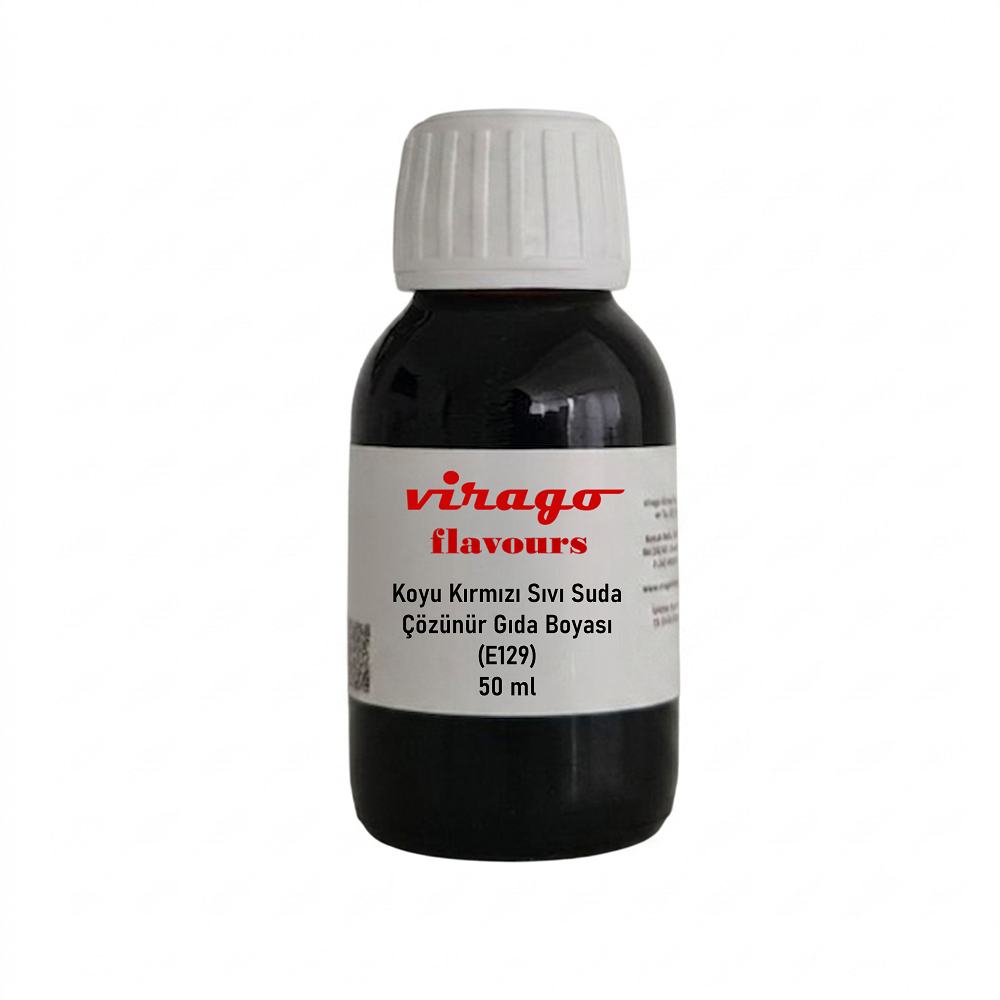 Koyu Kırmızı Sıvı Suda Çözünür Gıda Boyası (E129) 50 ml
